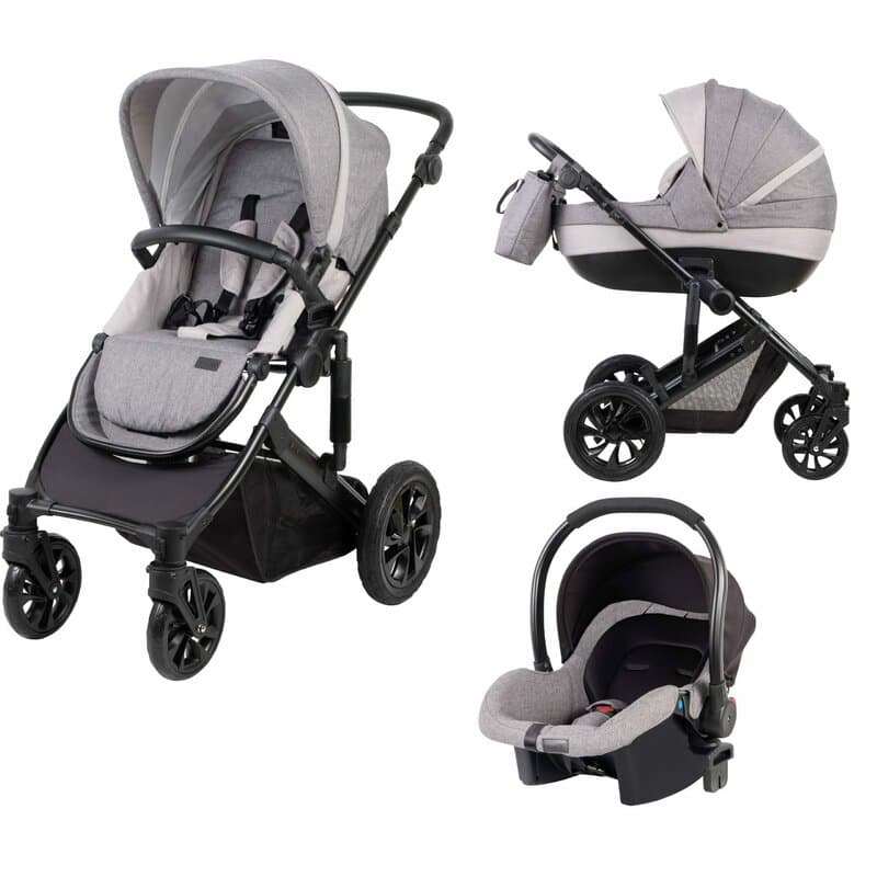 Carucior 3 in 1, FreeON, Trio Comfort, Cu cadru din aluminiu, Reversibil, Grey